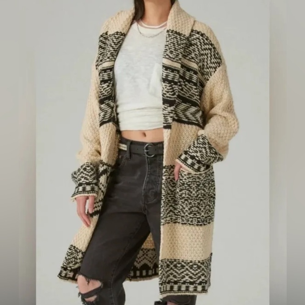 Fairisle Lucky Brand Cardigan Medium Oversized
